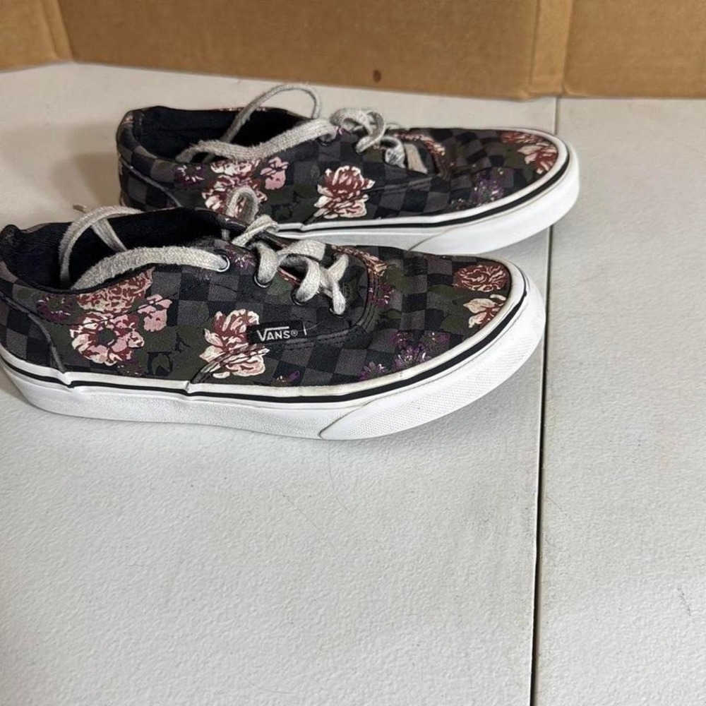 Vans Girls Floral‎ Checkered Sneakers
